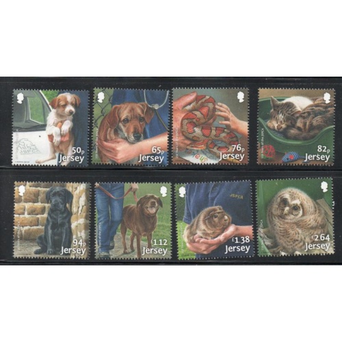 Jersey Sc 2140-2147 2017 150th Anniversary Jersey SPCA stamp set mint NH