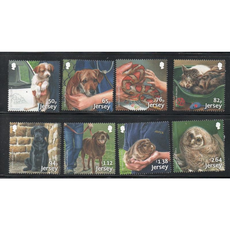 Jersey Sc 2140-2147 2017 150th Anniversary Jersey SPCA stamp set mint NH
