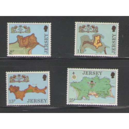 Jersey Sc  222-25 1980 Fortresses stamp set mint NH