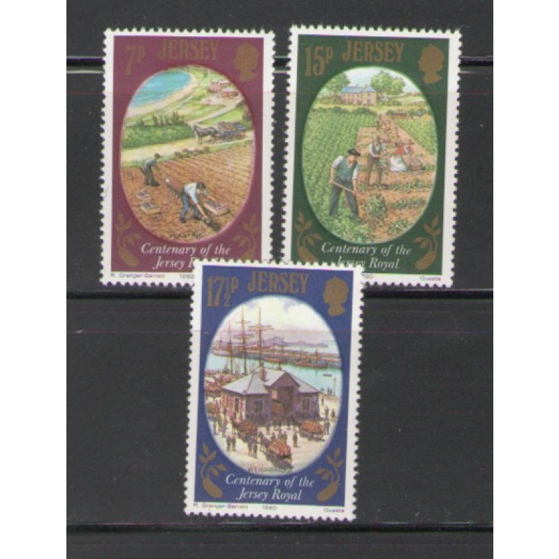 Jersey Sc  226-28 1980 Potato Harvest stamp set mint NH