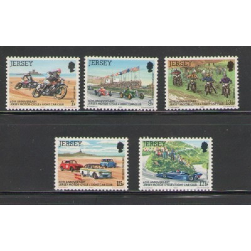 Jersey Sc  231-235 1980 Motorcycles stamp set mint NH