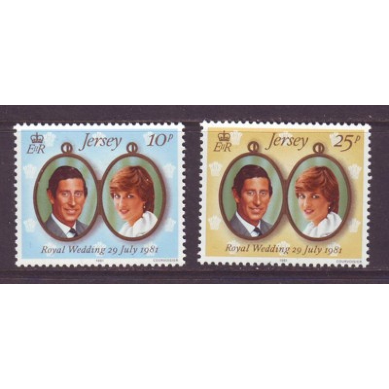 Jersey Sc  280-81 1981 Royal Wedding Prince Charles stamp set mint NH