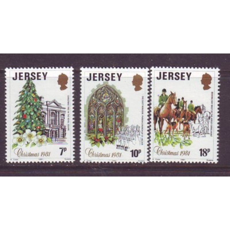 Jersey Sc  282-84 1981 Christmas stamp set mint NH