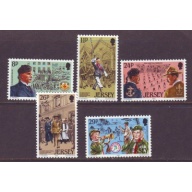 Jersey Sc  295-99 1982 Scouting stamp set mint NH
