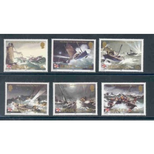 Jersey Sc 330-35 1984 Lifeboats stamp set mint NH