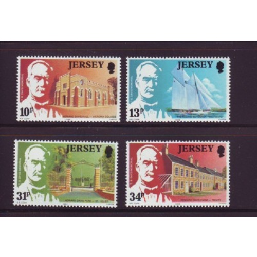Jersey Sc  372-75 1986 Davis & his Endowments stamp set mint NH