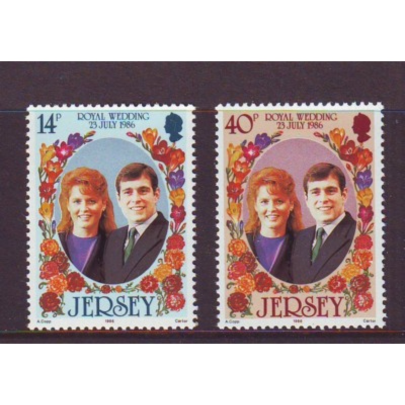 Jersey Sc  404--5 1986 Royal Wedding Prince Andrew  stamp set mint NH