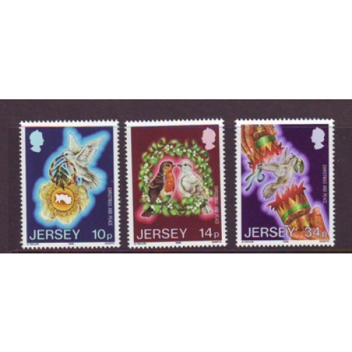 Jersey Sc  411-413 1986 Christmas stamp set mint NH