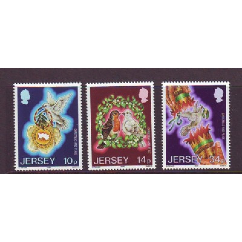 Jersey Sc  411-413 1986 Christmas stamp set mint NH
