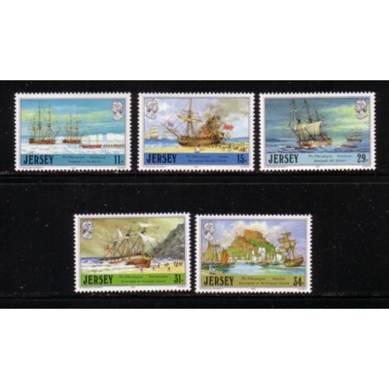 Jersey Sc 426-30 1987 Admiral D&#039;Auvergne stamp set mint NH