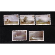 Jersey Sc 437-41 1987 Le Capelain Paintings stamp set mint NH