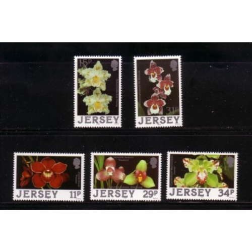 Jersey Sc 442-46 1988 Orchids stamp set mint NH