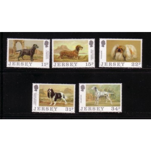 Jersey Sc 447-51 1988 100th Anniversary Dog Club stamp set mint NH