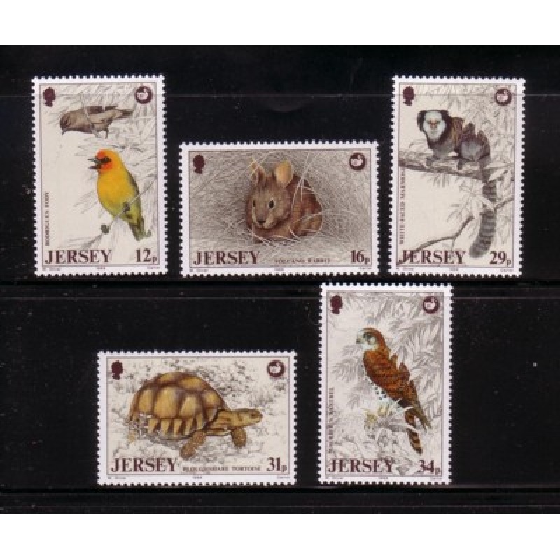 Jersey Sc  456-60 1988 Wildlife Preservation stamp set mint NH