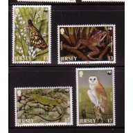 Jersey Sc  507-10 1989 WWF Scarce Fauna stamp set mint NH