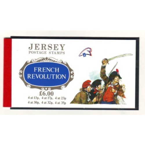 Jersey Sc 516a-521a 1989 French Revolution bklt panes in cpl booklet mint NH