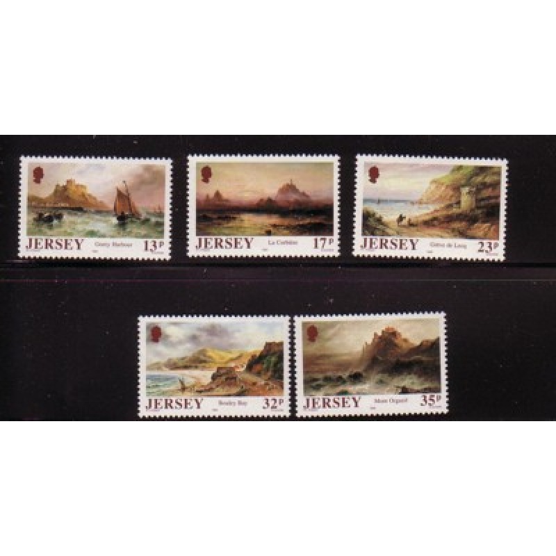 Jersey Sc  527-531 1989 Kilpack Paintings stamp set mint NH