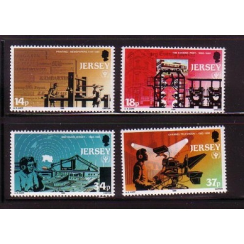 Jersey Sc 540-543 1990 News Media stamp set mint NH