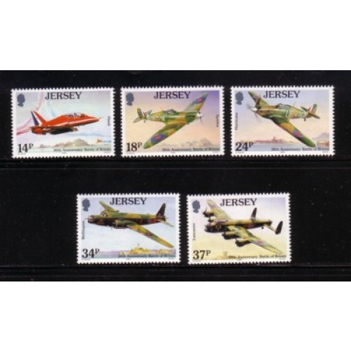 Jersey Sc  544-548 1990 Battle of Britain Anniversary stamp set mint NH