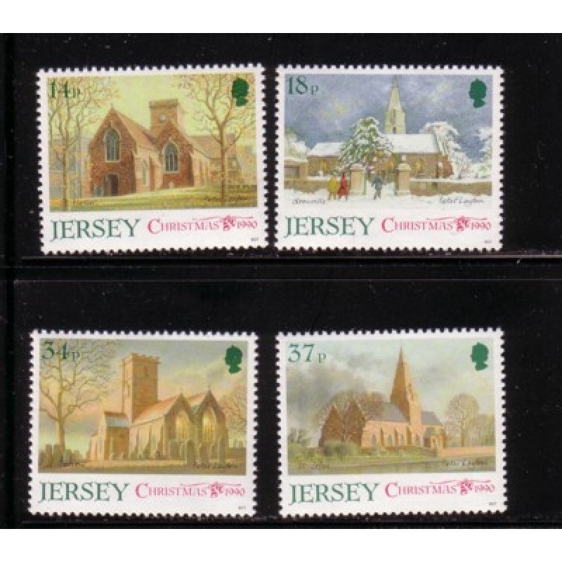 Jersey Sc  549-552 1990 Christmas Churches stamp set mint NH