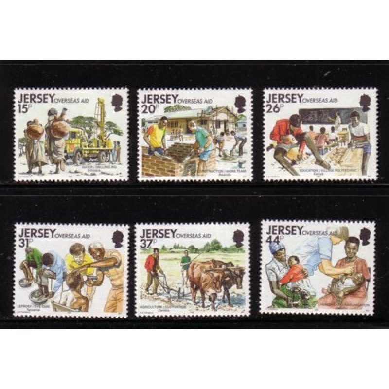Jersey Sc  572-577 1991 Overseas Aid stamp set mint NH