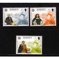 Jersey Sc  593-595 1992 Europa Columbus stamp set mint NH