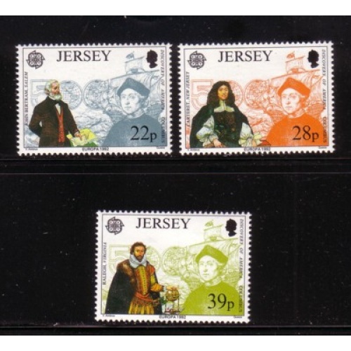 Jersey Sc  593-595 1992 Europa Columbus stamp set mint NH