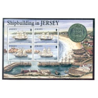 Jersey Sc 599a 1992 Jersey Sailing Ships stamp sheet NH