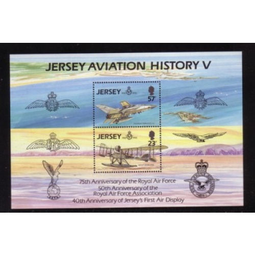 Jersey Sc 639a 1993 75th Anniversary RAF stamp sheet mint NH