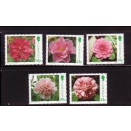 Jersey Sc 703-707 1995 Peonies stamp set mint NH
