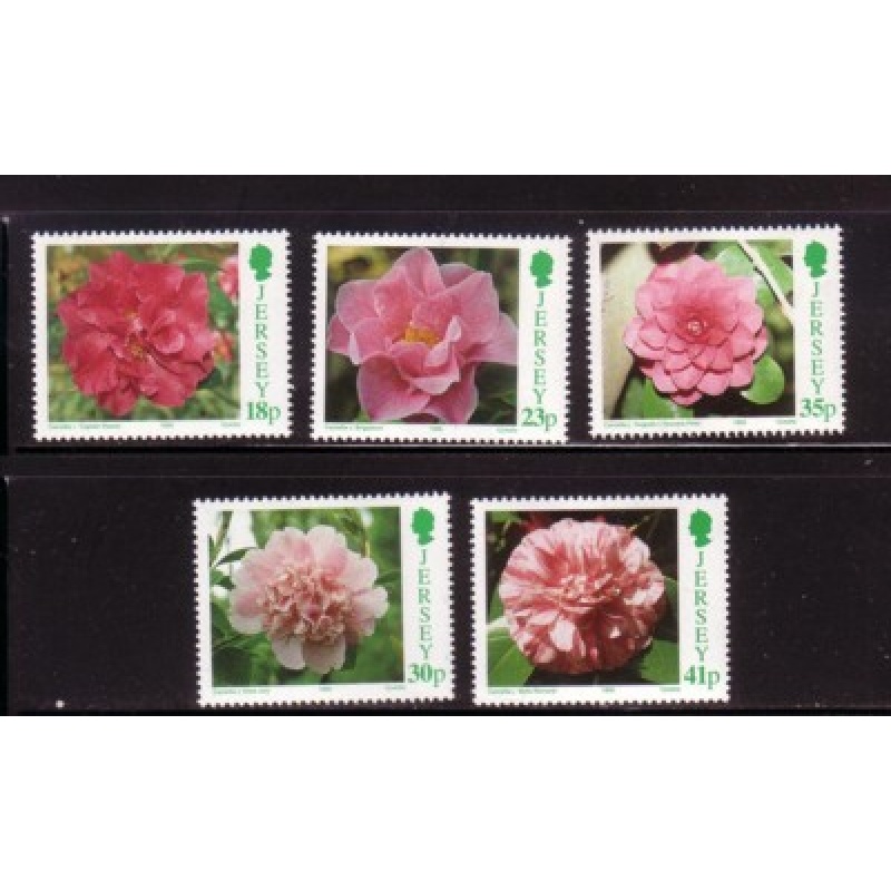 Jersey Sc 703-707 1995 Peonies stamp set mint NH