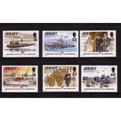 Jersey  Sc 710-15 1995 Liberation Anniversary stamp set mint NH