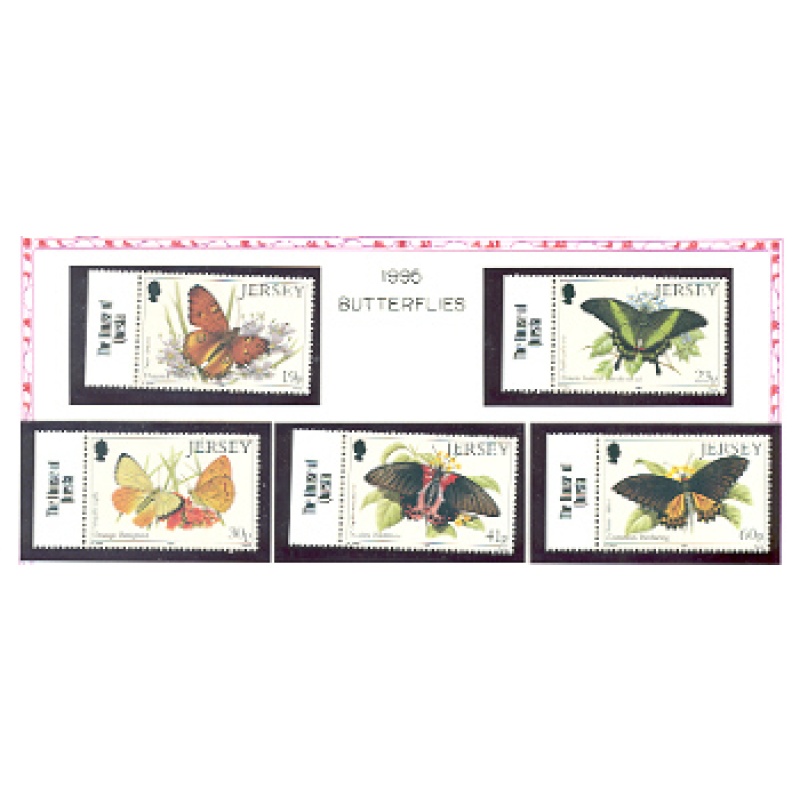 Jersey Sc 727-31 1995 Butterflies  &  Moths stamp set mint NH