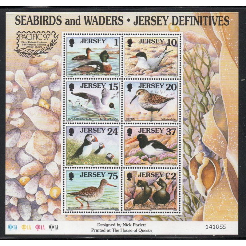 Jersey Sc 785b 1997  Seabirds & Waders stamp sheet mint NH Pacific 97