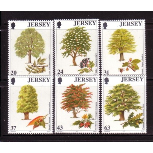Jersey Sc 812-17 1997 Trees stamp set mint NH