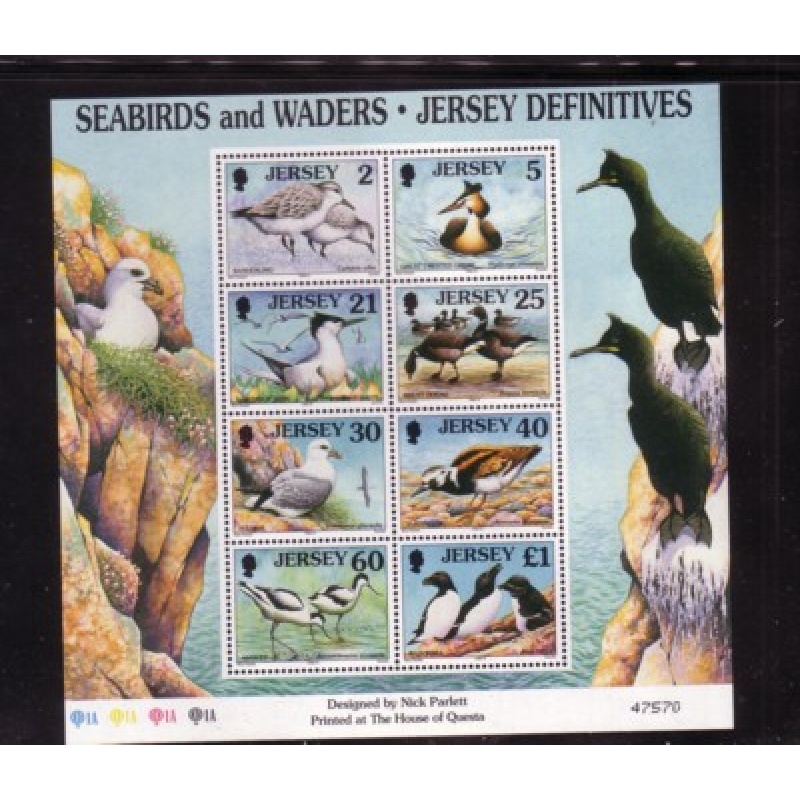 Jersey Sc 785a 1997  Seabirds & Waders stamp sheet mint NH