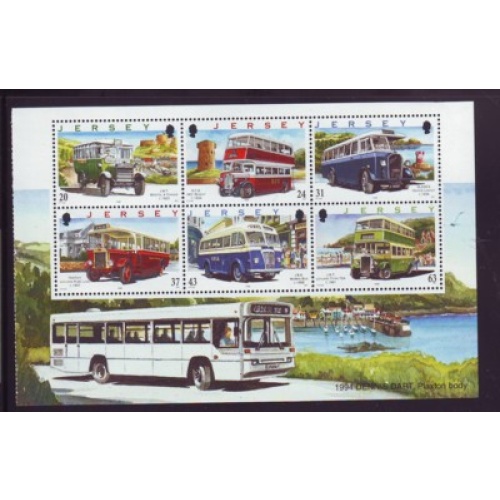 Jersey Sc 839a  1998 Buses stamp booklet pane mint NH
