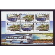 Jersey Sc 839b  1998 43p & 63p Buses stamp booklet pane mint NH