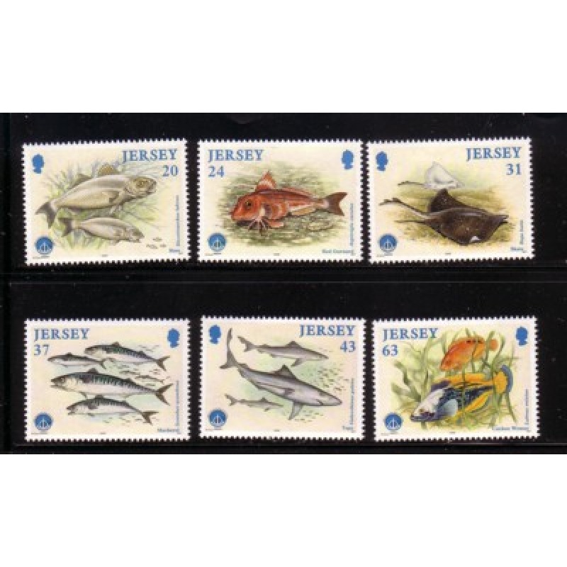 Jersey Sc 858-63 1998 Fish stamp set mint NH