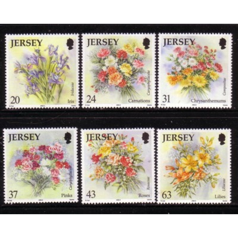 Jersey Sc 872-77 1998 Flowers stamp set mint NH