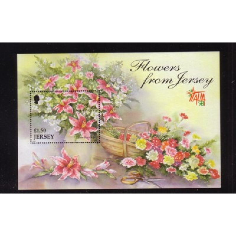 Jersey Sc 878a 1998 Flowers stamp sheet ITALIA 98 mint NH