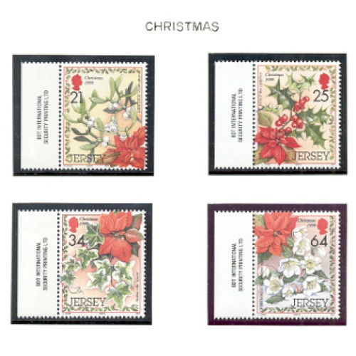 Jersey Sc 929-32 1999  Christmas Flowers stamp mint NH