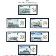 Jersey Sc 975-980 2001 France-Jersey Steamships stamp set mint NH