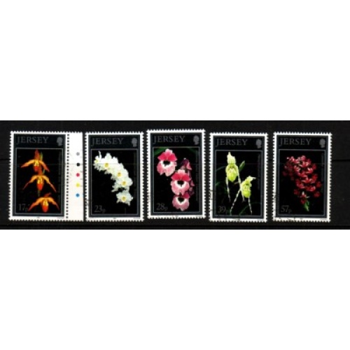 Jersey Sc  626-30 1993 Orchids stamp set used