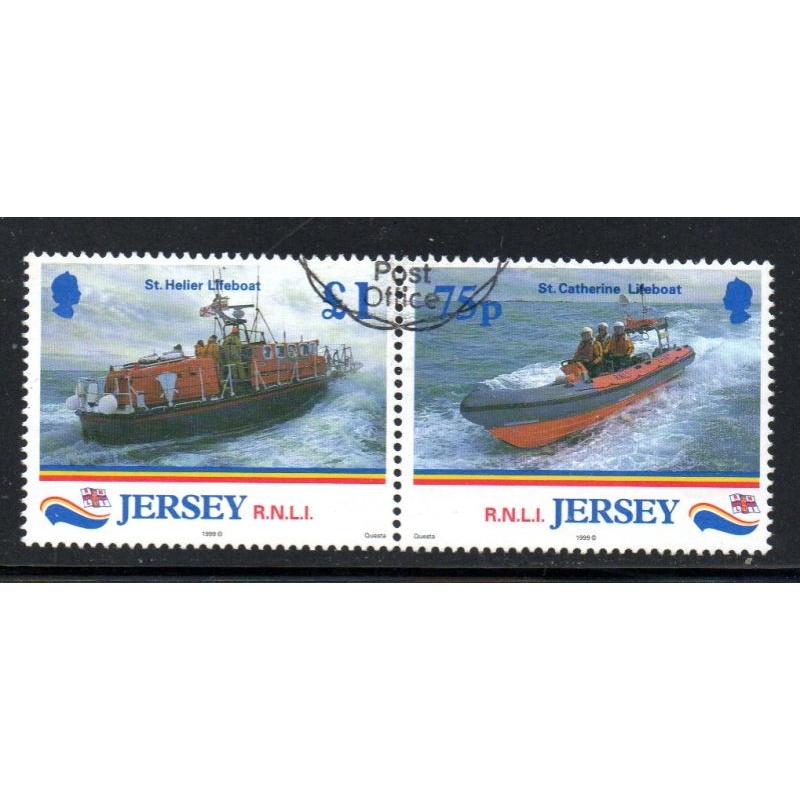 Jersey Sc 888-889 1999 Royal National Lifeboat stamp set used