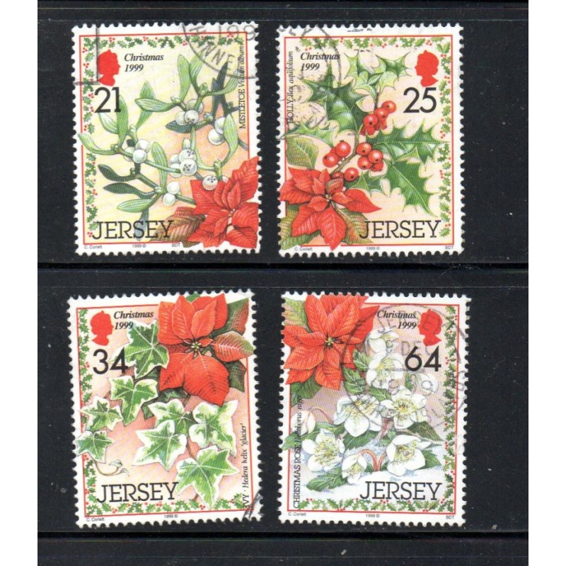 Jersey Sc 929-32 1999  Christmas Flowers stamp set used