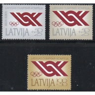 Latvia Sc B150-152 1992 Olympics  stamp set mint NH