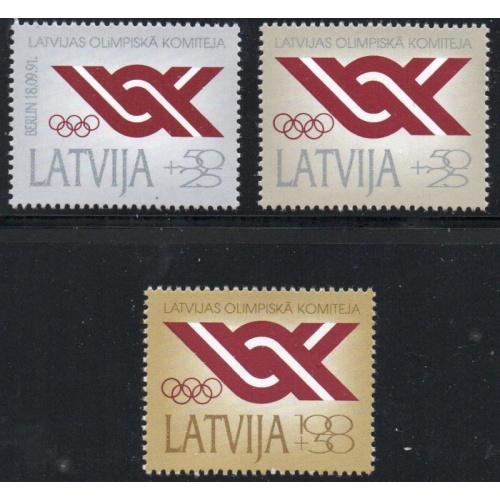 Latvia Sc B150-152 1992 Olympics  stamp set mint NH