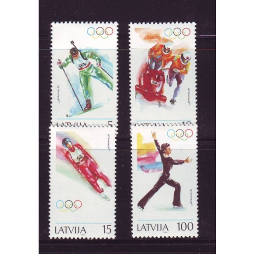 Latvia Sc 356-59 1994 Lillehammer Winter Olympics stamp set mint NH