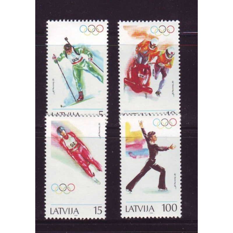 Latvia Sc 356-59 1994 Lillehammer Winter Olympics stamp set mint NH